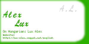 alex lux business card